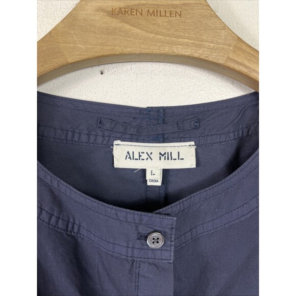 Alex Mill Kelsey Paper Poplin Short Sleeve Shirtdress In Navy Blue Midi Large - Picture 2 of 9